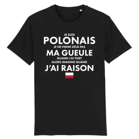 Polonais Gueule - T-shirt cadeau humour - Coton bio - Imprimé Fr