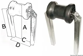 Roue central petit section tube 40 x 40 mm